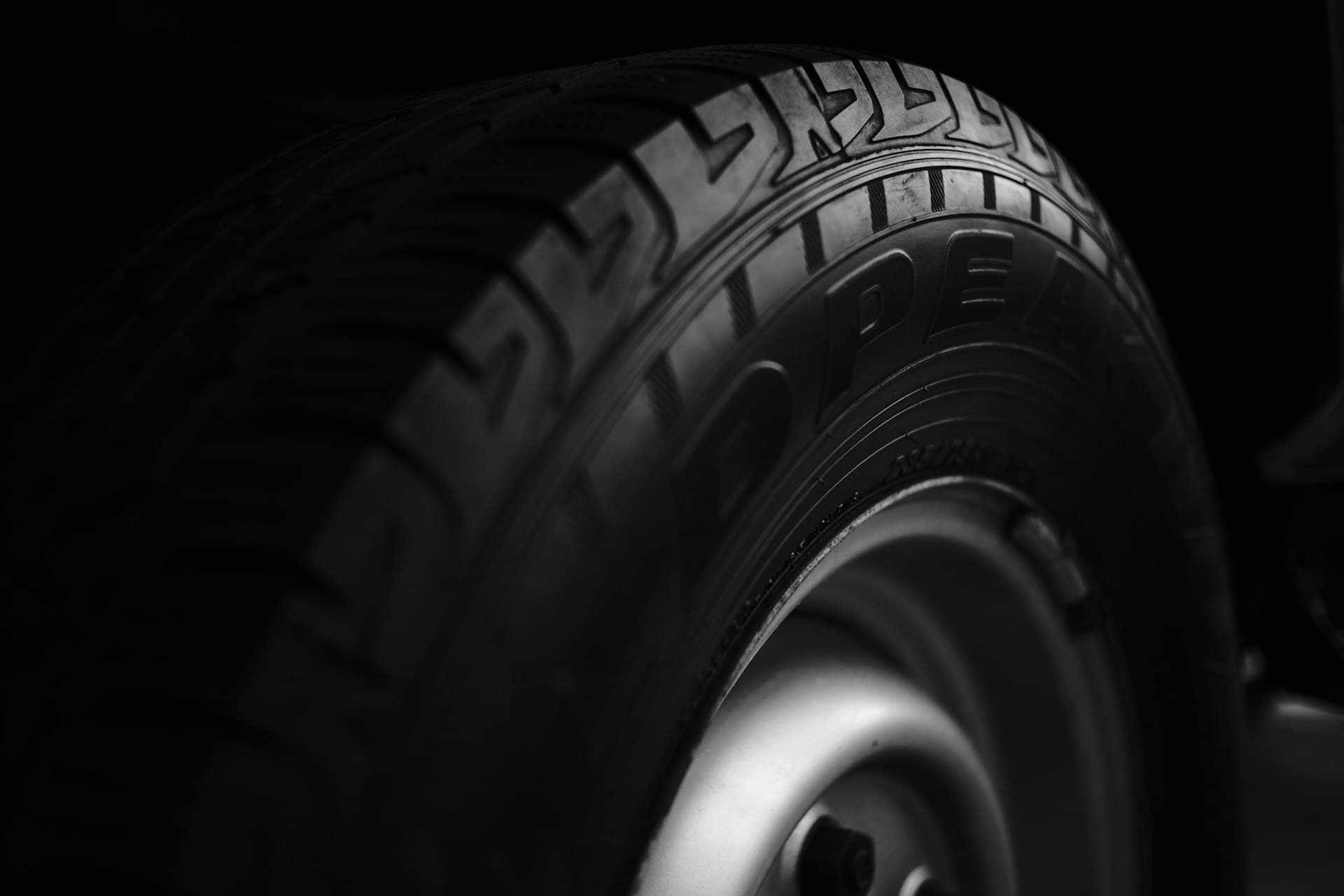 Close-up of a car wheel ready for mobile tyre fitting